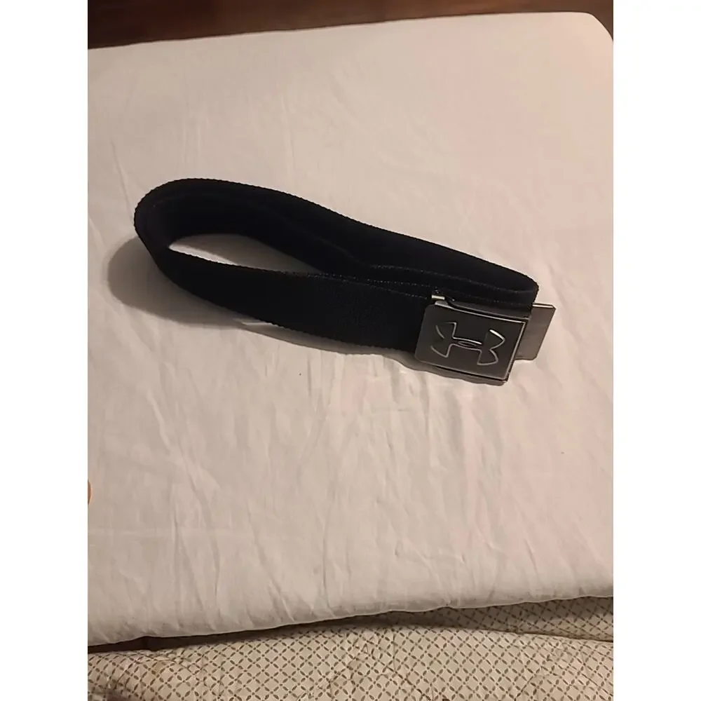 Under Armour Boys Black Webbing Belt 1254229 001 With Metal Buckle